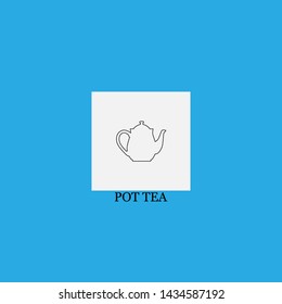 pot tea icon sign signifier vector