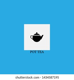 pot tea icon sign signifier vector