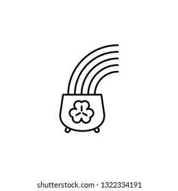 Pot, trefoil, rainbow icon. Simple thin line, outline vector of Saint Patrick's Day icons for UI and UX, website or mobile application