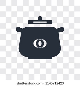 Pot vector icon isolated on transparent background, Pot logo concept