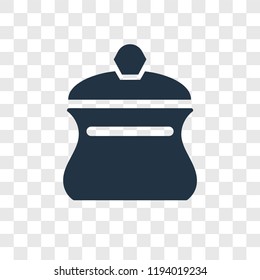 Pot vector icon isolated on transparent background, Pot transparency logo concept