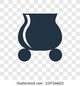 Pot vector icon isolated on transparent background, Pot transparency logo concept