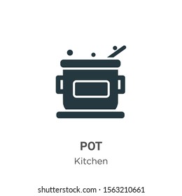 Pot vector icon on white background. Flat vector pot icon symbol sign from modern kitchen collection for mobile concept and web apps design.