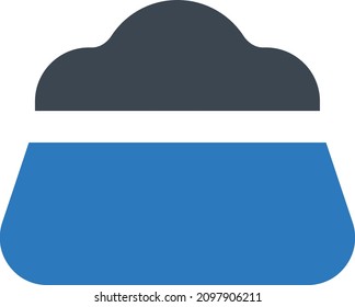 Vektorgrafik zum Topf einzeln auf transparentem Hintergrund. glyph-Vektorsymbole für Konzept- oder Web-Grafiken.