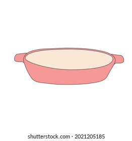 Pot vector stock illustration. Kitchen utensils for making soup. Isolated on a white background.