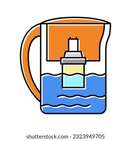 pot water filter color icon vector. pot water filter sign. isolated symbol illustration