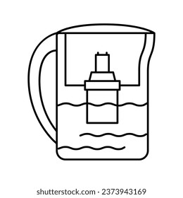 pot water filter line icon vector. pot water filter sign. isolated contour symbol black illustration