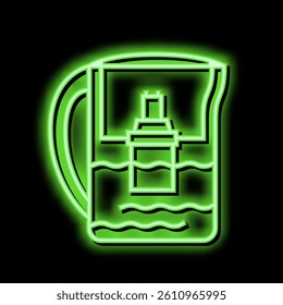 pot water filter neon light sign vector. pot water filter illustration