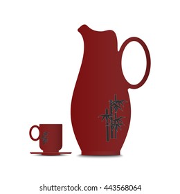 pot , water or Tea pots set on white background