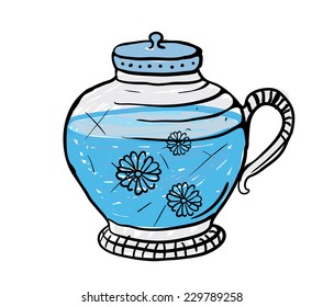 vaso com água, ilustração vetorial, isolado no fundo branco