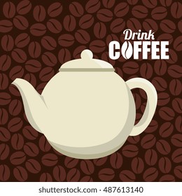 pot white cofffe beans graphic