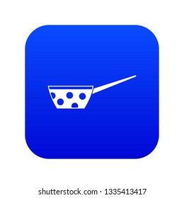Pot with white dots and handle icon digital blue for any design isolated on white vector illustration