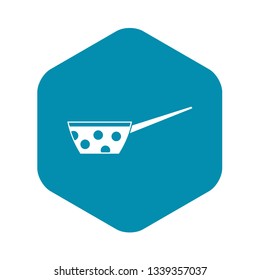 Pot with white dots and handle icon in simple style isolated vector illustration