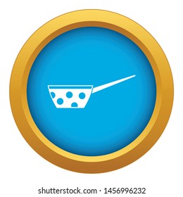 Pot with white dots and handle icon blue vector isolated on white background for any design