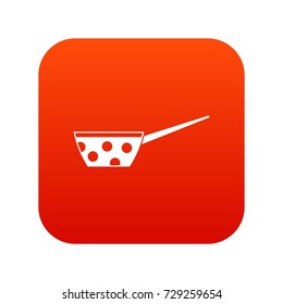 Pot with white dots and handle icon digital red for any design isolated on white vector illustration