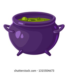 Pot of witch icon. Cartoon of pot of witch vector icon for web design isolated on white background