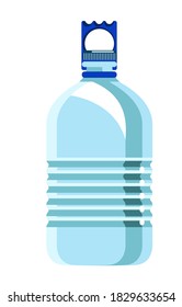 Potable water bottle. Vector PET recycling bottle barrel with handle for potable water isolated on white background illustration