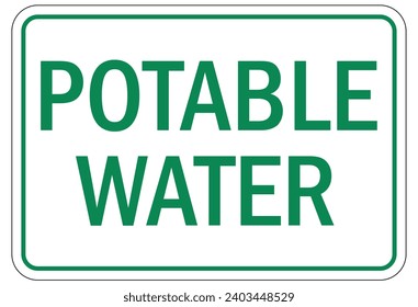 potable water, fresh drinking water sign and labels