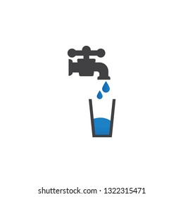 Potable water icon design template vector isolated illustration