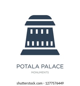 potala palace icon vector on white background, potala palace trendy filled icons from Monuments collection, potala palace vector illustration