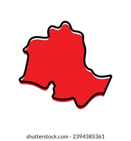 Potaro-Siparuni state map of Guyana country.