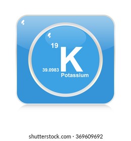 potassium chemical element button