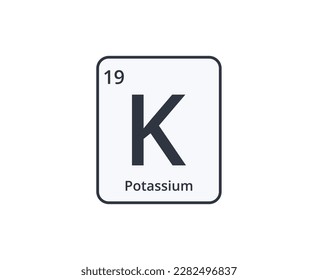 Potassium Chemical Element Icon. Vector Illustration.
