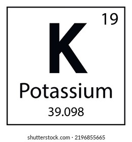 Potassium Chemical Symbol Element Periodic Table Stock Vector (Royalty ...