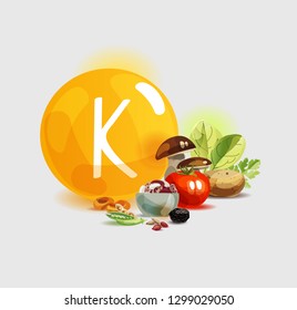 Potassium In Food. Natural Organic Products With A High Content Of Potassium. Healthy Nutrition As The Basis Of A Healthy Lifestyle.