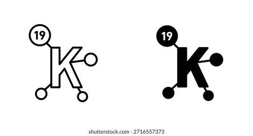 Icono de potasio colección de diseño. Signo y Vector para diseños de interfaz de usuario