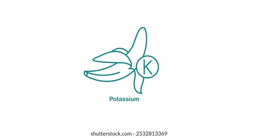 Icono de potasio que indica electrolitos y salud del corazón