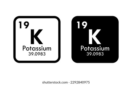 potassium icon set. vector template illustration  for web design