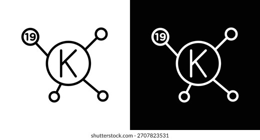 Potassium icon symbol in thin line, outline and stroke style for apps