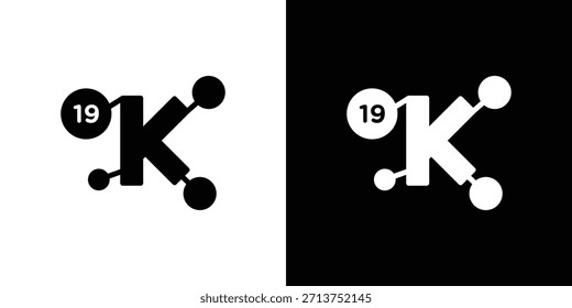 Icono de potasio. Ilustración vectorial. Silueta en color negro