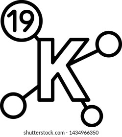 Potassium Icon, Vector Line Illustration