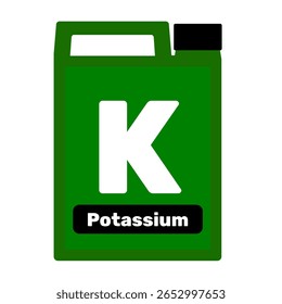 Potássio líquido fertilizante vetor clip art ilustração. Biologia agricultura planta impulsionar conceito vetorial recursos gráficos imprimíveis para livro, panfleto, cartaz ou uso digital