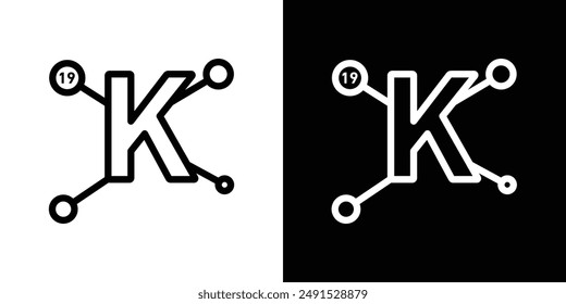 Kalium umrissenes Symbol in schwarz-weißen Farben gesetzt