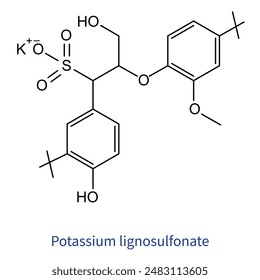 molécula de lignosulfonato de potasio (potasio) Vector eps