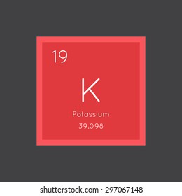 Potassium simple style tile icon. Chemical element of periodic table. Vector illustration EPS8