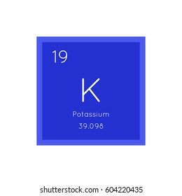 Potassium simple style tile icon. Chemical element of periodic table. Vector illustration EPS8