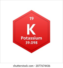 Potassium Symbol. Chemical Element Of The Periodic Table. Vector Stock Illustration