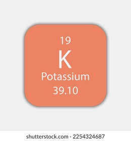 Potassium symbol. Chemical element of the periodic table. Vector illustration.