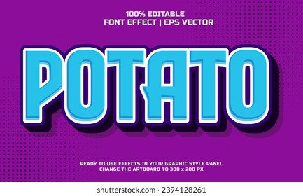 Potato 3d editable vector text style effect