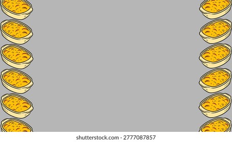 Potato Au Gratin Pattern with Baked Dish Illustration Flat Vector Style