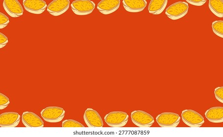 Potato Au Gratin Pattern with Baked Dish Illustration Flat Vector Style