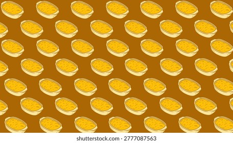 Potato Au Gratin Seamless Pattern with Baked Dish Illustration Flat Vector Style