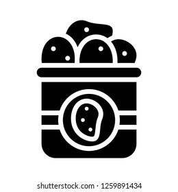 Potato bag vector, grocery store related solid design icon