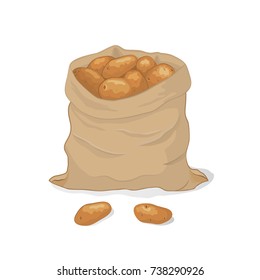 Potato in a bag. Vector illustration.