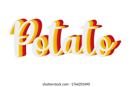potato banner typography design. Vector illustration.