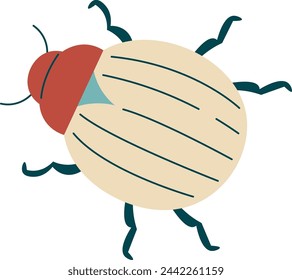 Ilustración vectorial de insecto de escarabajo de patata